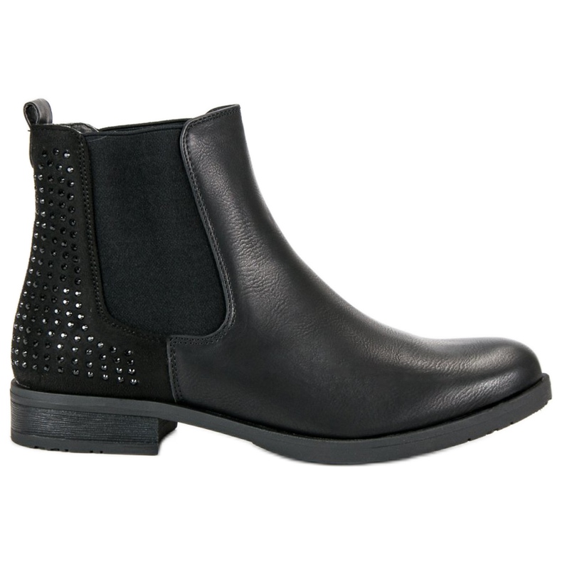 Super Me Stivaletti Chelsea con cristalli nero