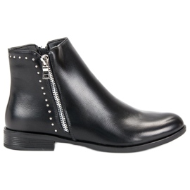 Super Me Stivali classici con cerniera decorativa nero