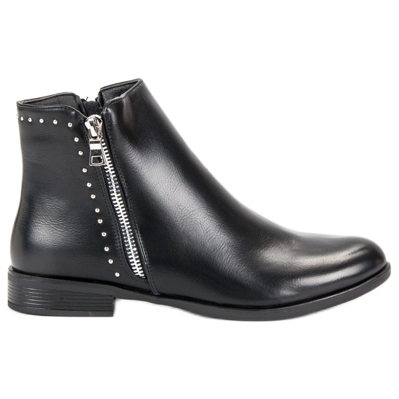 Super Me Stivali classici con cerniera decorativa nero