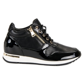 J. Star Sneakers stringate con cerniera nero