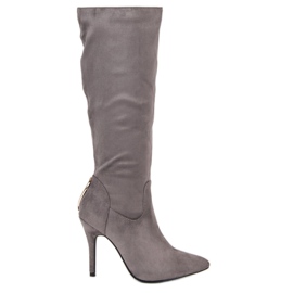 Cm Paris Stivali sexy con tacco alto grigio