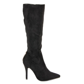 Cm Paris Stivali sexy su un tacco alto nero