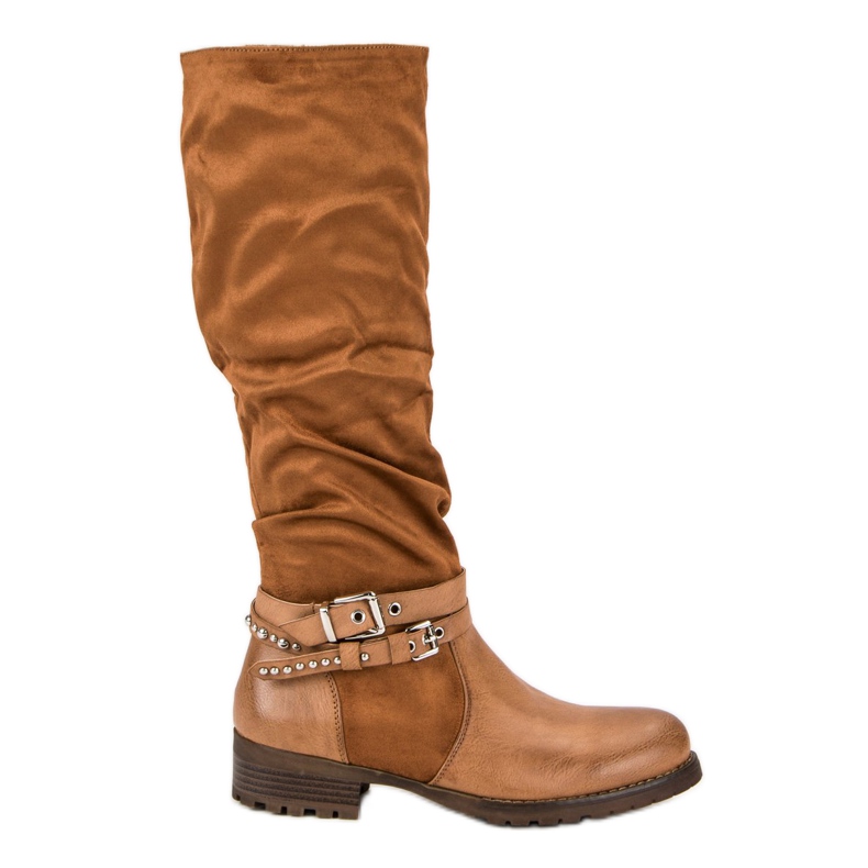 Super Me Stivali da equitazione cammello marrone