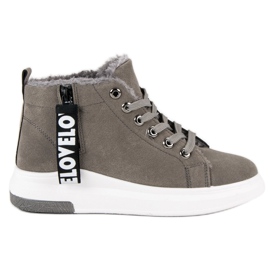 Calde scarpe da ginnastica grigie grigio