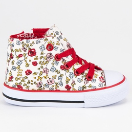 Scarpe da ginnastica alte con fiori multicolore