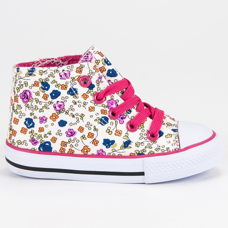 Scarpe da ginnastica alte con fiori multicolore