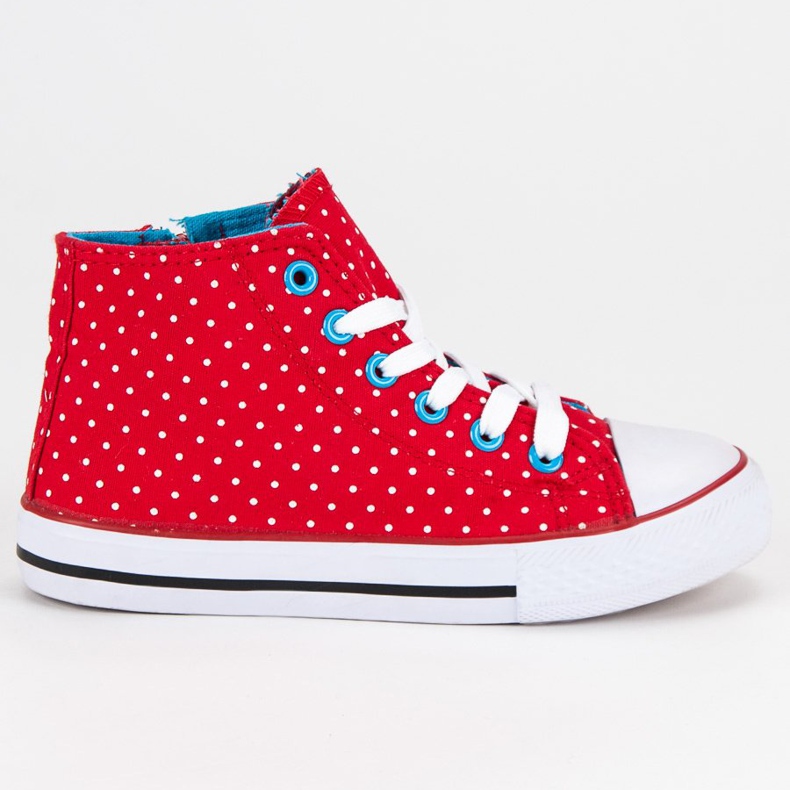 Scarpe da tennis in piselli rosso