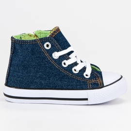Scarpe da ginnastica alte in jeans blu