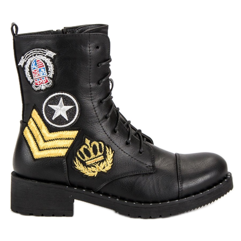 Diamantique Stivali militari neri nero