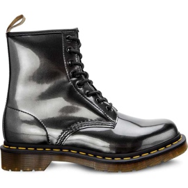 Dr. Martens Metallic Vegan 1460 Chrome Gunmetal Chrome Paint grigio