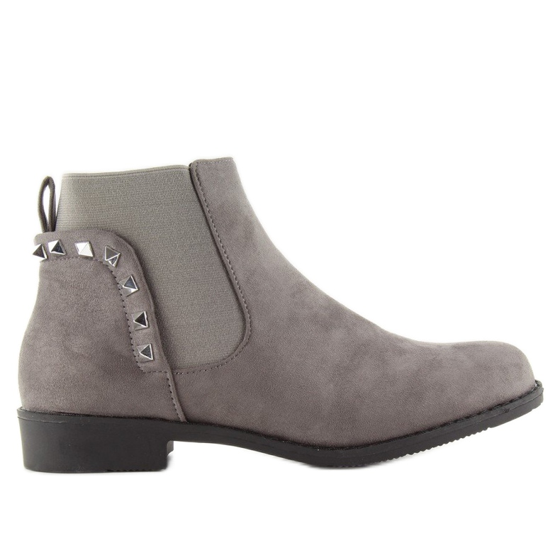 Stivaletti Chelsea in camoscio con borchie F175 Grey grigio