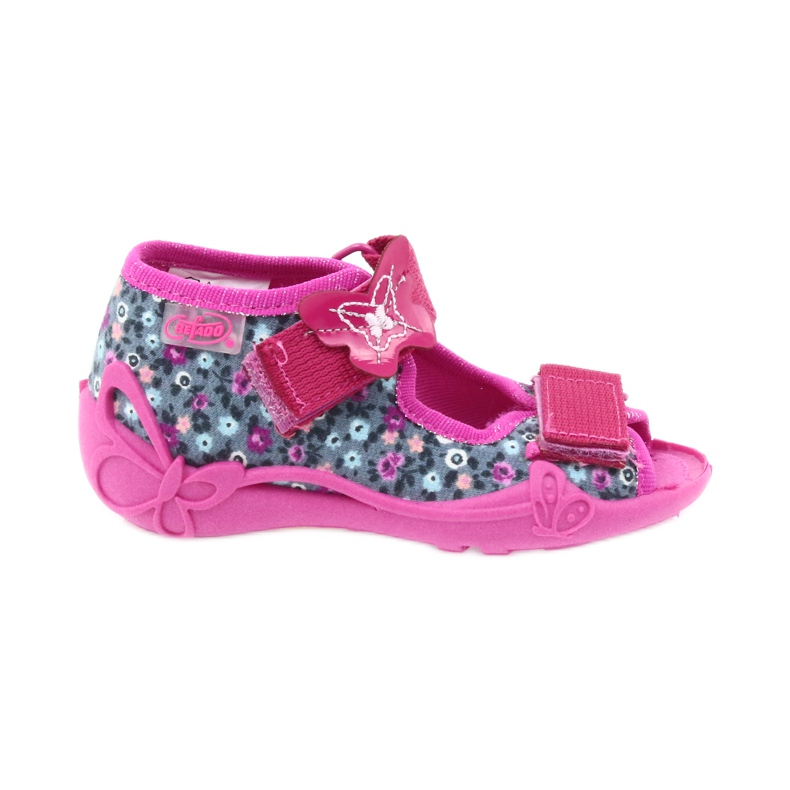 Befado scarpe per bambini pantofole sandali 242p072 grigio multicolore rosa