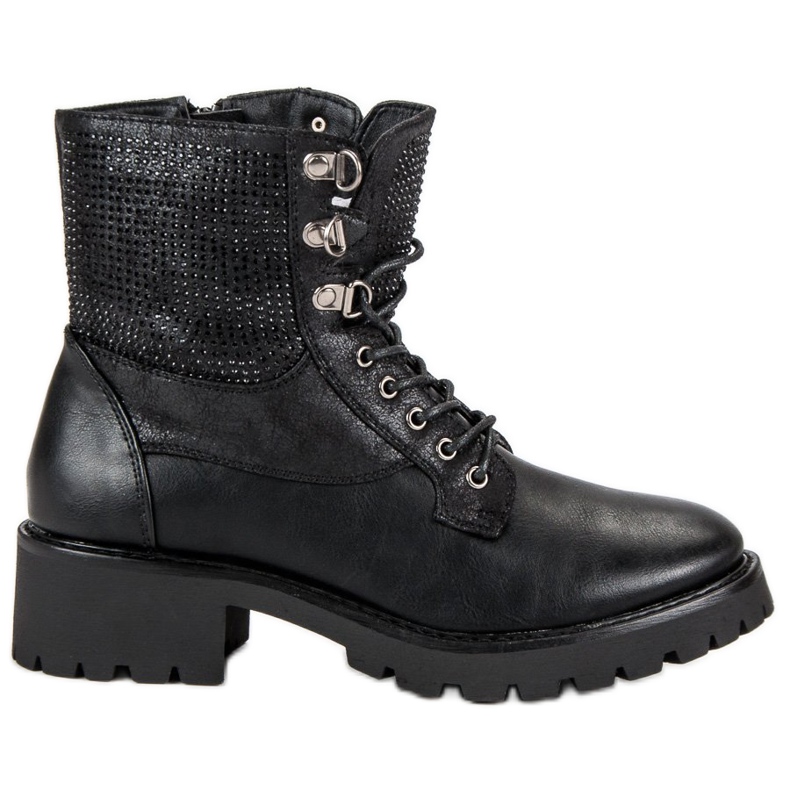 Ideal Shoes Lavoratori allacciati sulla piattaforma nero