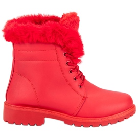 Trapper rossi con pelliccia rosso