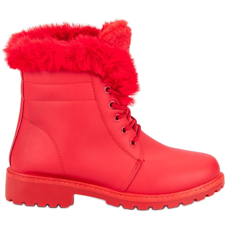 Trapper rossi con pelliccia rosso