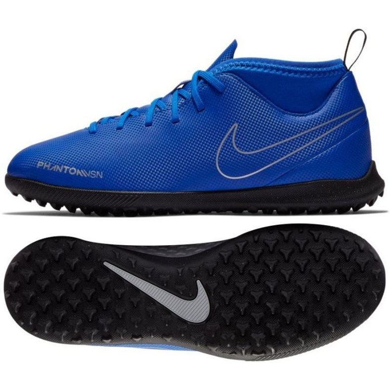 Nike Phantom Vsn Club Df Tf Jr AO3294-400 scarpe da calcio multicolore blu