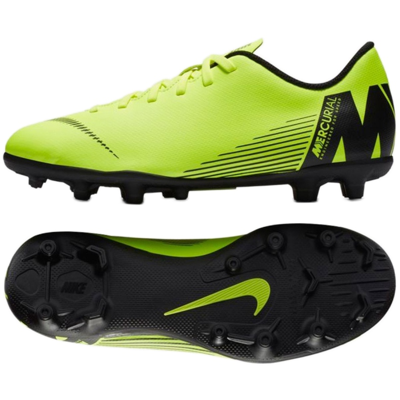 Nike Mercurial Vapor 12 Club Mg Jr AH7350-701 scarpe da calcio multicolore verde
