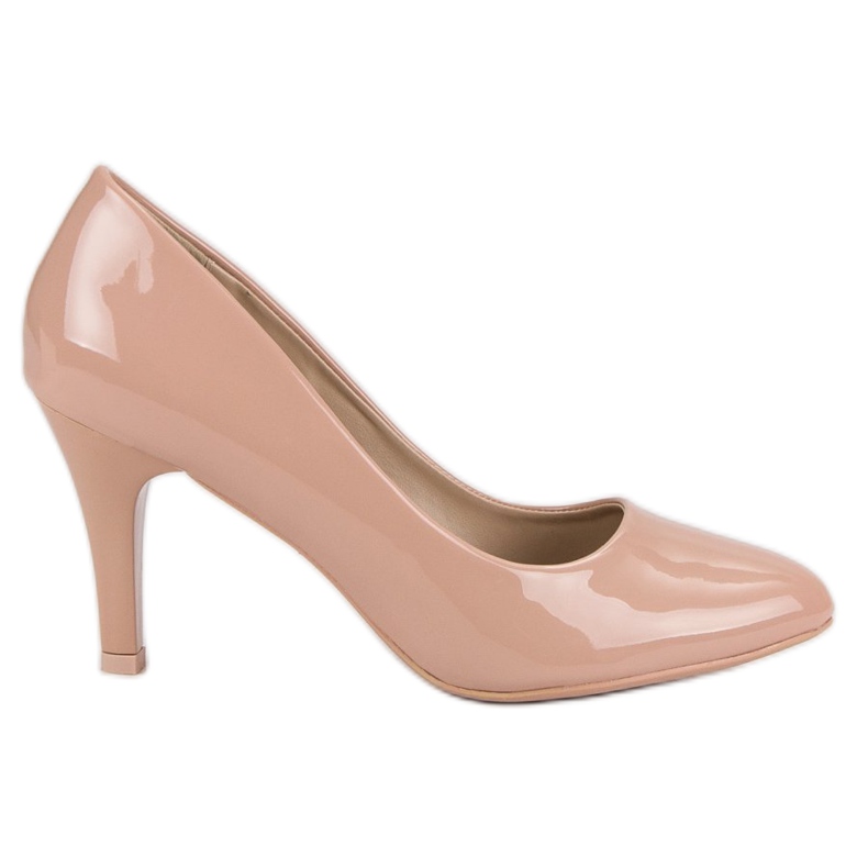 Scarpe con tacco in vernice beige
