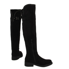 Stivali da moschettiere neri 7573-PG Nero