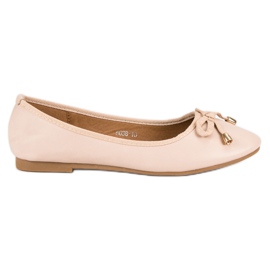 Ballerina Cipria Con Fiocco rosa