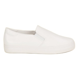 Sneakers bianche senza lacci bianca