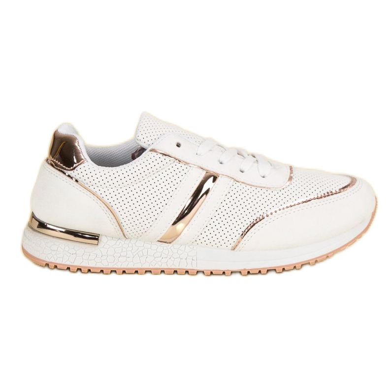 Scarpe sportive traforate bianca giallo