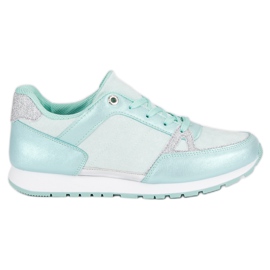Scarpe sportive stringate bianca grigio verde