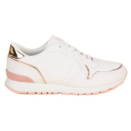 Scarpe sportive bianche bianca giallo rosa