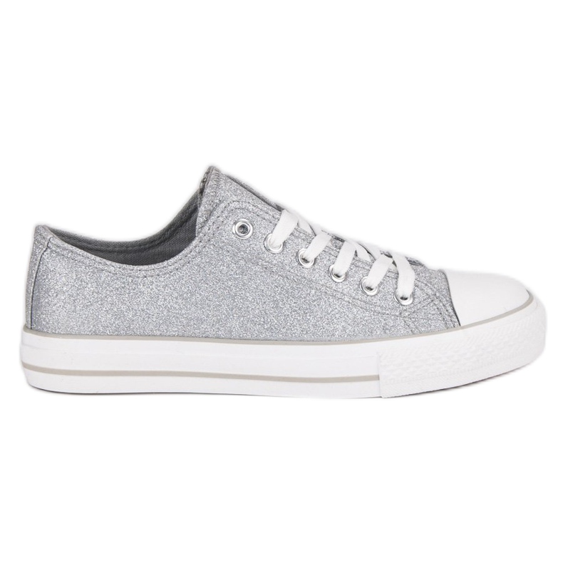 Scarpe da ginnastica glitterate grigio