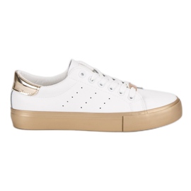 Scarpe sportive comode bianca giallo