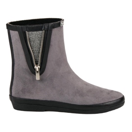 Kylie Galosce scamosciate con cerniera decorativa grigio