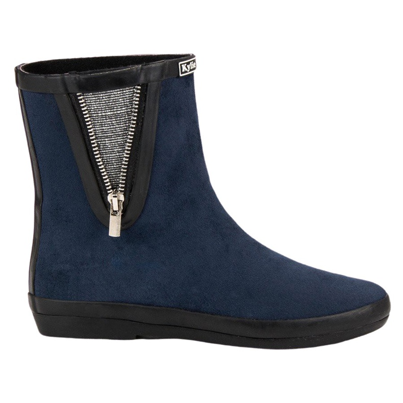 Kylie Galosce scamosciate con cerniera decorativa blu navy