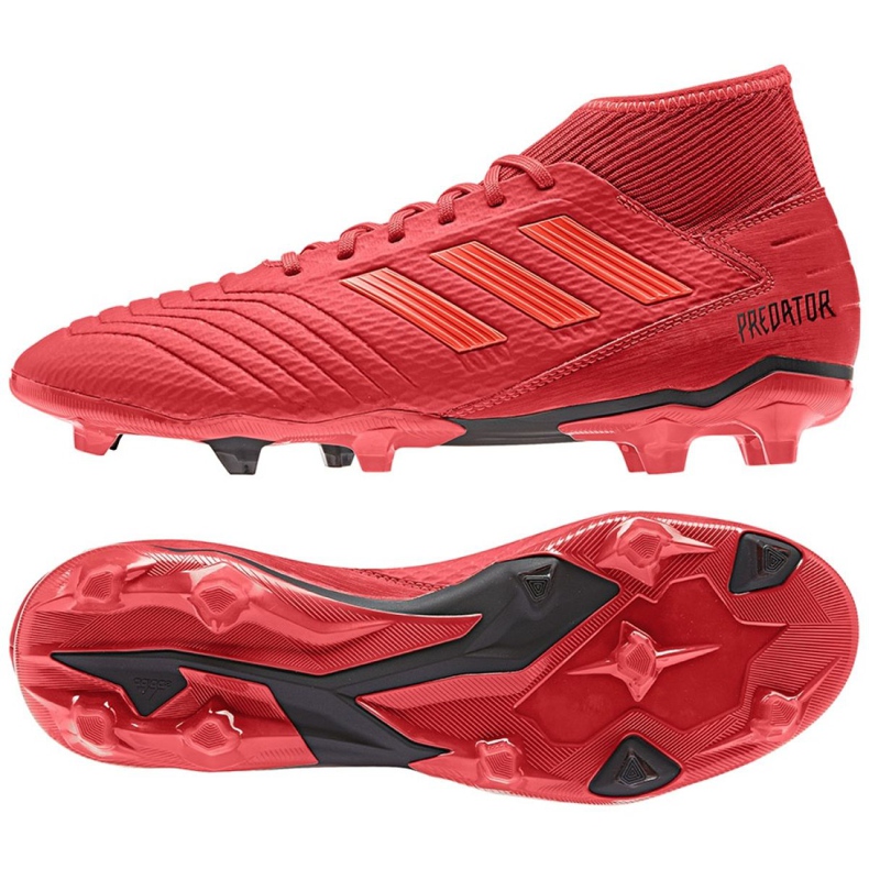 Scarpe da calcio Adidas Predator 19.3 Fg M BB9334 multicolore rosso
