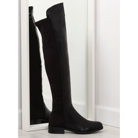 Stivali sopra il ginocchio con tomaia flessibile nero NC720 Black