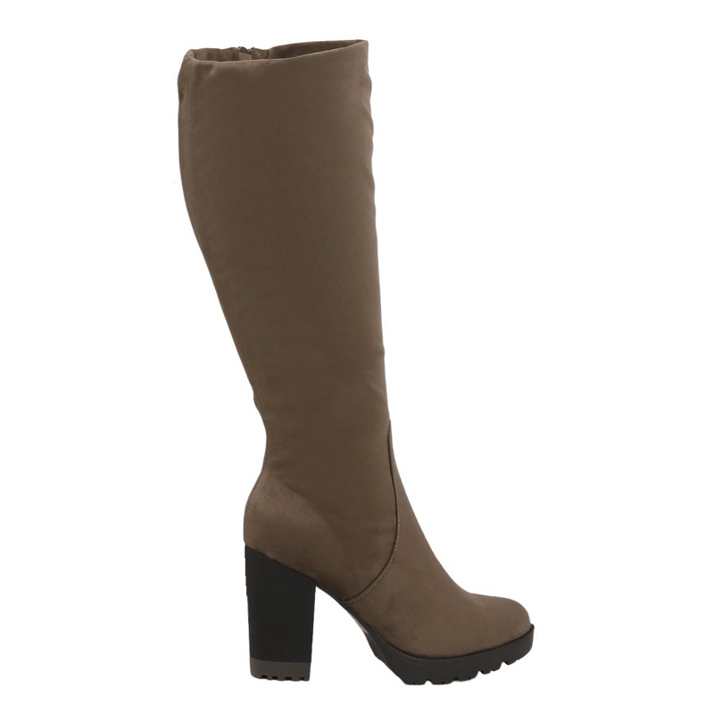 Stivali con tacco alto kaki 7290 Khaki cachi