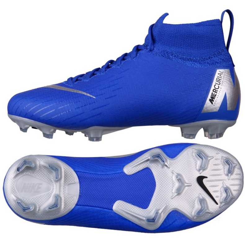 Nike Mercurial Superfly 6 Elite Fg Jr AH7340-400 scarpe da calcio blu blu