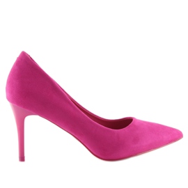 Comode décolleté su tacco fucsia LE012P Fushia rosa