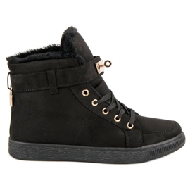 Sneakers alte in pelle scamosciata nero