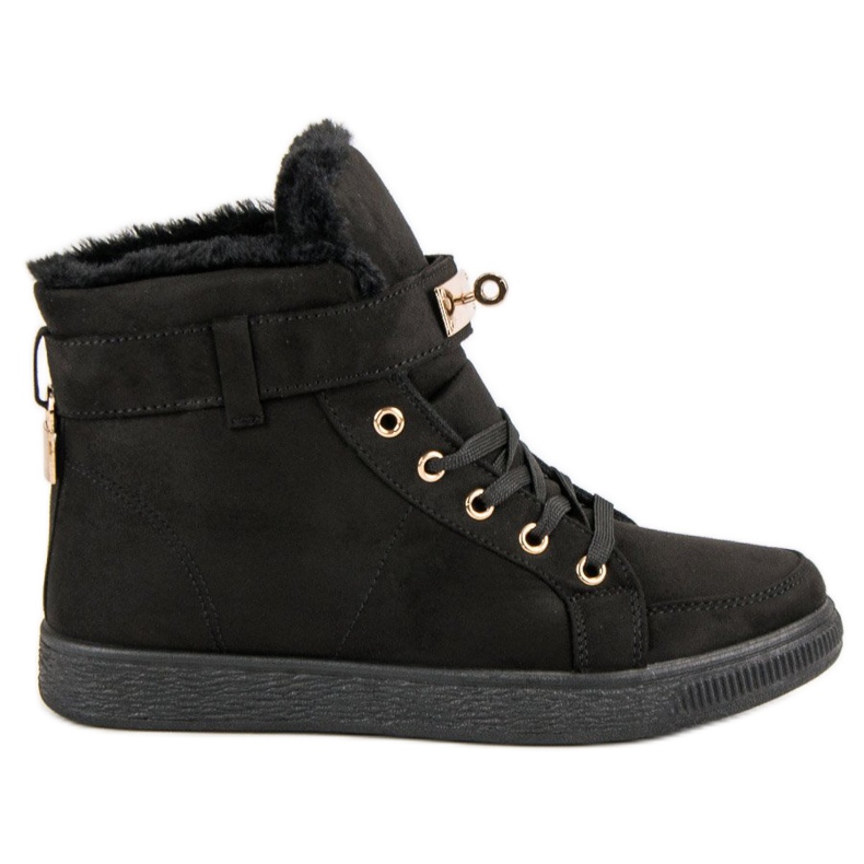 Sneakers alte in pelle scamosciata nero