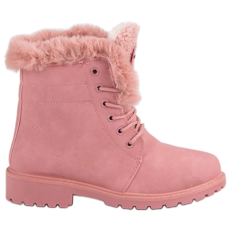 Trappers rosa con pelliccia