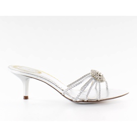 Eleganti pantofole 39225-1 argento grigio
