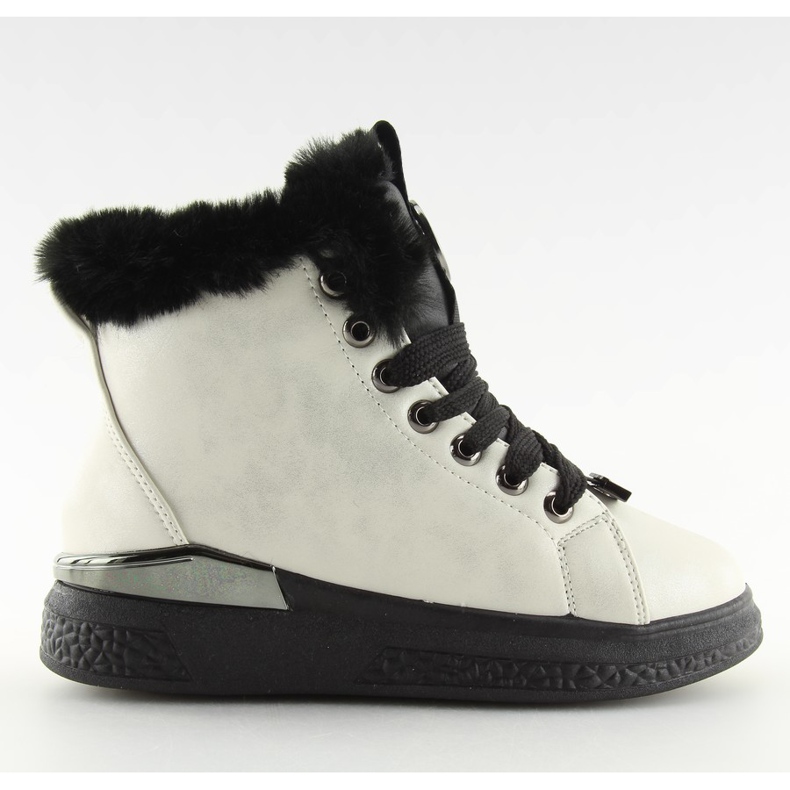 Sneakers nere isolate F506 bianche bianca