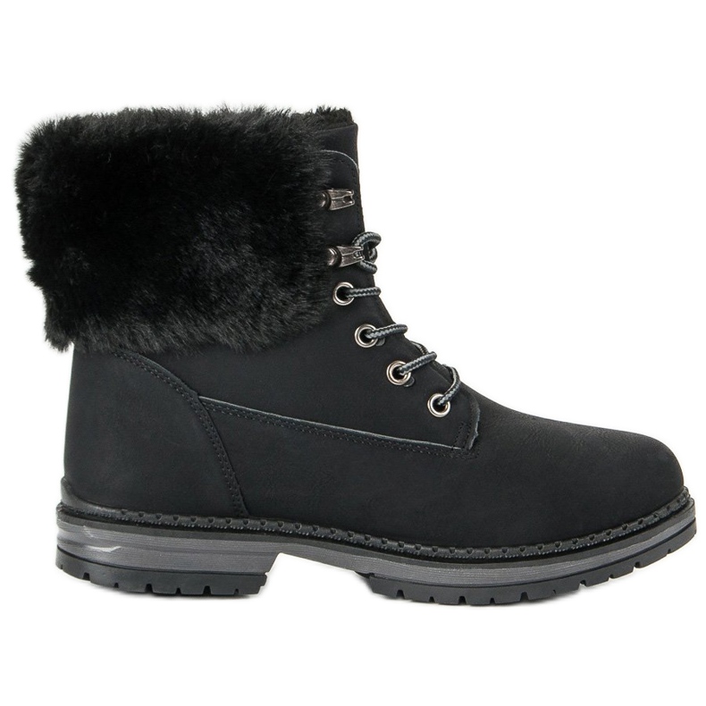 SDS Trappers neri con pelliccia nero