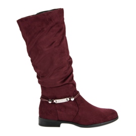 SDS Stivali al ginocchio bordeaux rosso