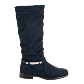 SDS Stivali al ginocchio blu navy