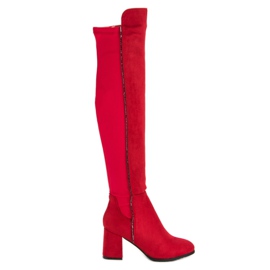 Super Me Stivali in camoscio rosso