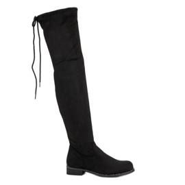 Super Me Stivali sopra il ginocchio alla moda nero