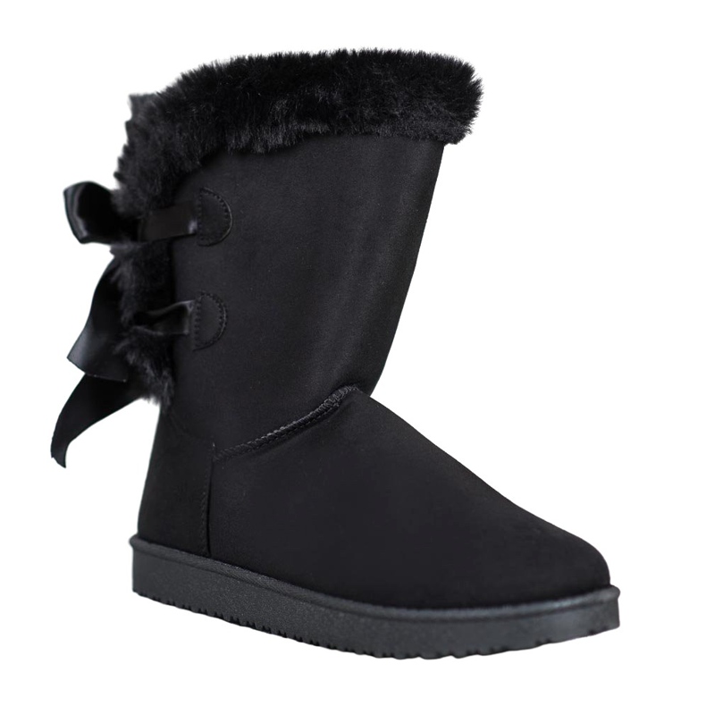 Mukluki alto con fiocchi nero