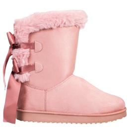 Mukluki alto con fiocchi rosa
