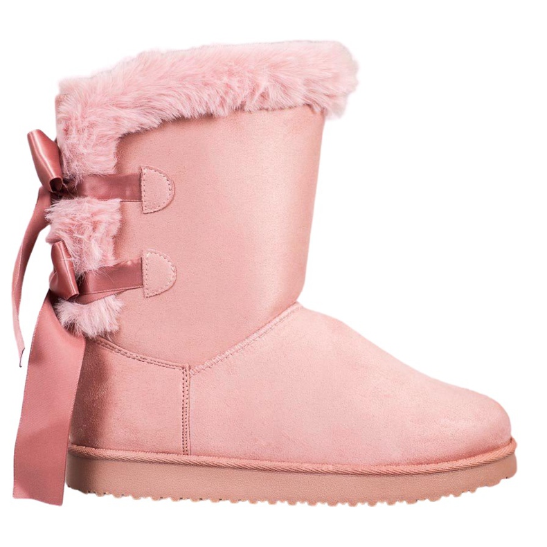 Mukluki alto con fiocchi rosa